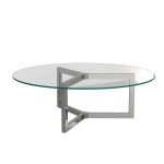 Stainless Steel Coffee Table with Glass Top - Image 3