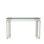 Stainless Steel Console Table with Glass Top - Image 3