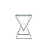 Stainless Steel Console Table with Glass Top - Image 3