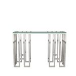 Stainless Steel Console Table with Glass Top - Image 3