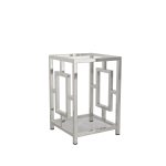 Stainless Steel Side Table with Glass Top - Image 3
