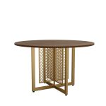 Steel Round Meeting Table with Wooden Top - Image 3