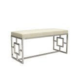 Steel Cleo Stainless Steel Bench with Padded Cushion Seat - Image 3