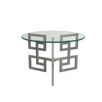 Stainless Steel Coffee Table with Glass Top - Image 3