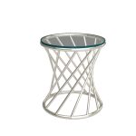 Stainless Steel End Table with Glass Top - Image 4