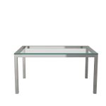 Stainless Steel Coffee Table with Glass Top - Image 4