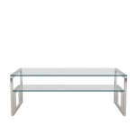 Stainless Steel Coffee Table with Glass Top - Image 4