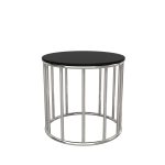 Stainless Steel Round Coffee Table with Glass Top - Image 4