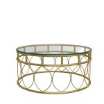 Steel Round Coffee Table with Glass Top - Image 4
