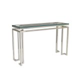Stainless Steel Console Table with Glass Top - Image 4