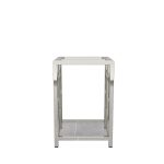 Stainless Steel Side Table with Glass Top - Image 4