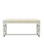 Steel Cleo Stainless Steel Bench with Padded Cushion Seat - Image 4