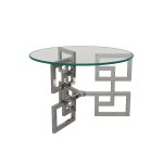 Stainless Steel Coffee Table with Glass Top - Image 4
