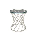 Stainless Steel End Table with Glass Top - Image 3