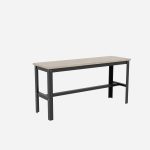 Steel Dining Table with 2 Benches & 2 Stools, Wooden Top - Image 4