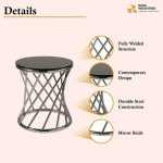 Stainless Steel Coffee Table with Glass Top - Image 3