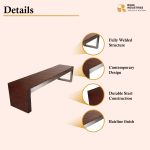 Stainless Steel Bench with Wooden Top - Image 3