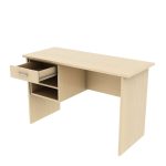 Wooden Office Desk with 1 Drawer & 2 Shelves - Image 5