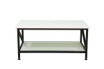 Steel Casper Coffee Table with Storage Shelf & Wooden Top - Image 11
