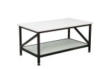 Steel Casper Coffee Table with Storage Shelf & Wooden Top - Image 8