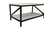 Steel Casper Coffee Table with Storage Shelf & Wooden Top - Image 10