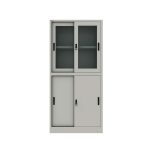Steel Four Sliding Door Metal Filing Cabinet with 2 Glass Door - Image 6