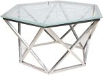 Stainless Steel Coffee Table with Glass Top - Image 2
