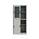 Steel Four Sliding Door Metal Filing Cabinet with 2 Glass Door - Image 8