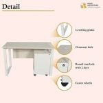 Steel Single Seater Workstation Desk with Wooden Top - Image 3