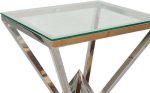 Stainless Steel Console Table with Glass Top - Image 5