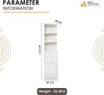 Wooden Corner Storage Cabinet with 3 Display Shelves - Image 4