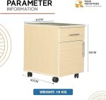 One Drawer & One Filing Cabinet Mobile Pedestal Storage Unit - Image 4