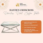 Stainless Steel Square Center Table with Glass Top - Image 3