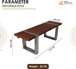Stainless Steel Bench with Wooden Top - Image 4