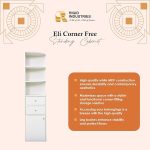 Wooden Corner Storage Cabinet with 3 Display Shelves - Image 2