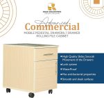 One Drawer & One Filing Cabinet Mobile Pedestal Storage Unit - Image 3