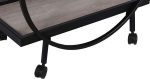 Steel Serving Bar Cart with 2 Shelves & Wooden Top - Image 5