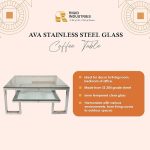 Stainless Steel Coffee Table with Glass Top - Image 2