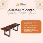 Stainless Steel Bench with Wooden Top - Image 2