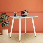 Steel Study Table with Wooden Top