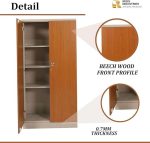 Steel Office Cupboard with Wooden Door - Image 2