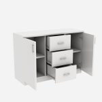 Wooden Ezra Low Height Storage Cabinet with Drawers - Image 8