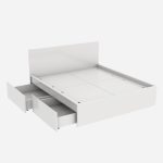 Wooden Double Bed with Storage & Headboard - Image 4