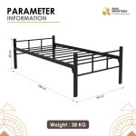 Steel Single Bed With Heavy Duty Metal Platform - Image 4