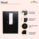 Steel 3 Door Home Cupboard with Front Door Mirror - Image 3