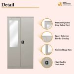 Steel Home Cupboard with Front Door Mirror - Image 3