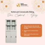 Steel Four Sliding Door Metal Filing Cabinet with 2 Glass Door - Image 2