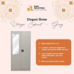 Steel Home Cupboard with Front Door Mirror - Image 2