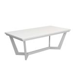 Steel Rectangular Coffee Table with Wooden Top - Image 4