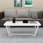 Steel Rectangular Coffee Table with Wooden Top - Image 2